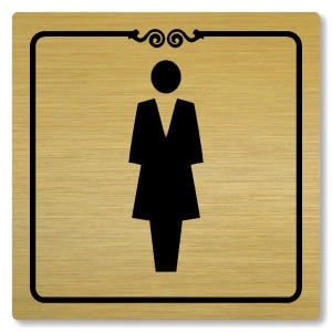 WC ženy, 100x100mm, zlatá, Texas